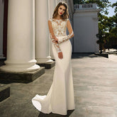 Lace Long Sleeve Mermaid Wedding Party Dress